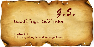 Gadányi Sándor névjegykártya
