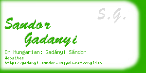 sandor gadanyi business card
